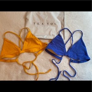 Tea You Bikini Tops in Yellow and Blue
